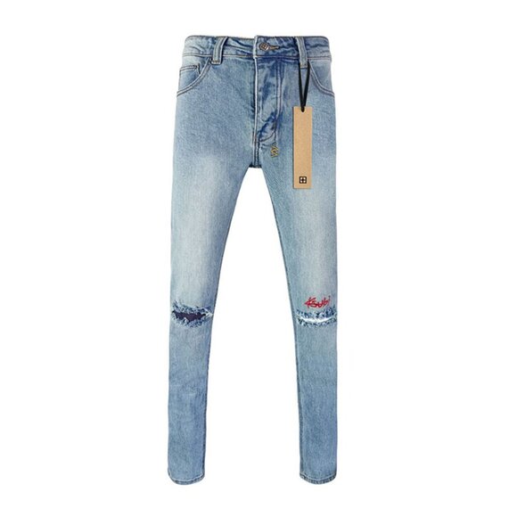 Ksubi Brand Embroidered Logo Slim Jeans
